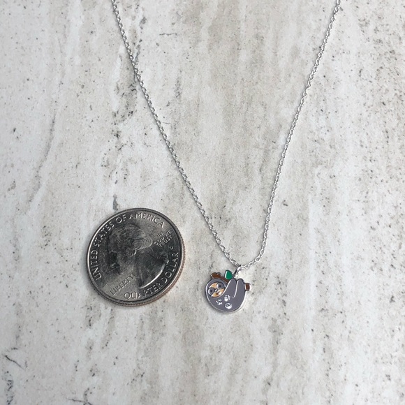 925 Sterling Silver Sloth Necklace - Picture 15 of 16